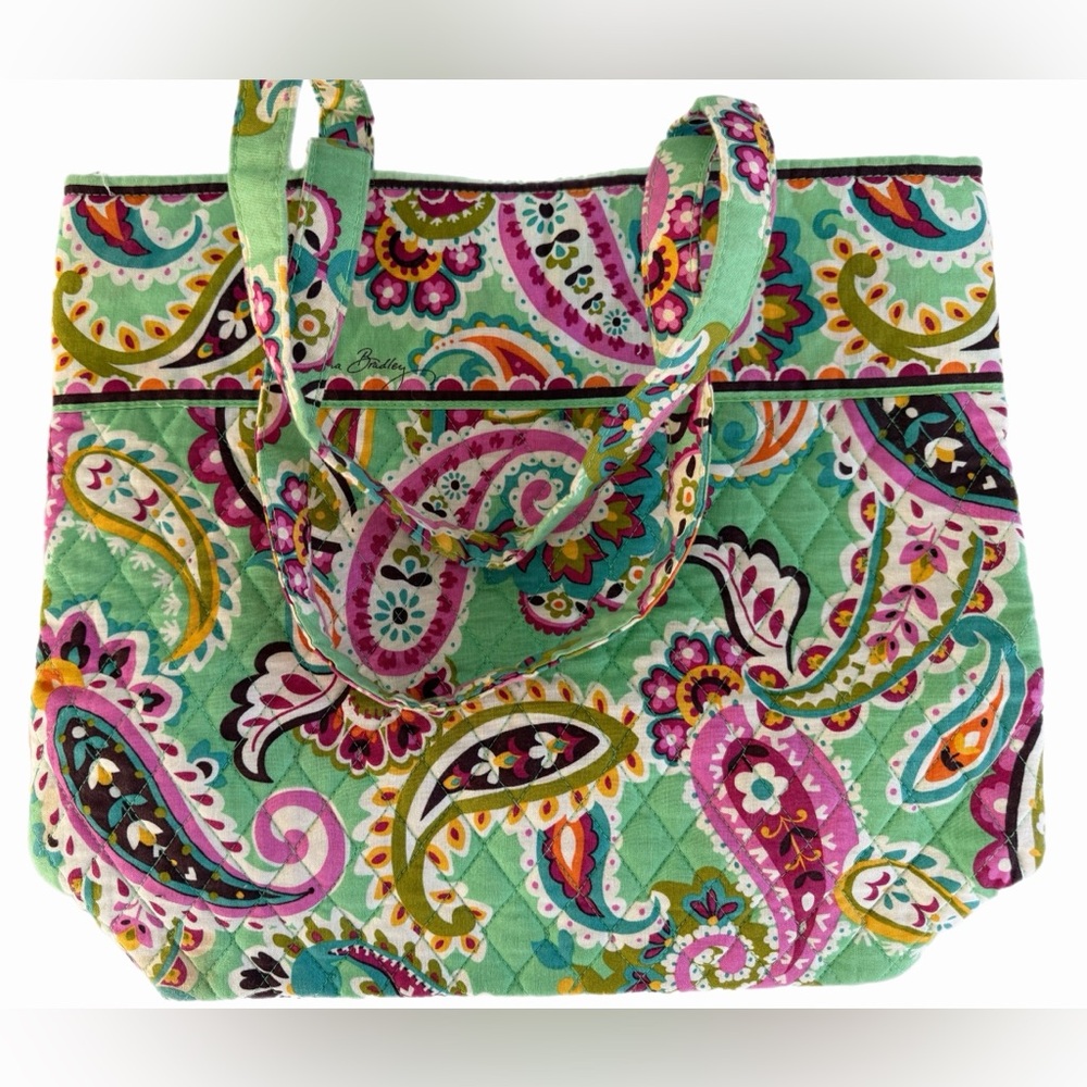 Vera Bradley Colorful Paisley Tutti Frutti Retired Print Tote Bag